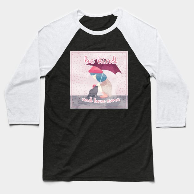 Be Kind Baseball T-Shirt by CatMarceline